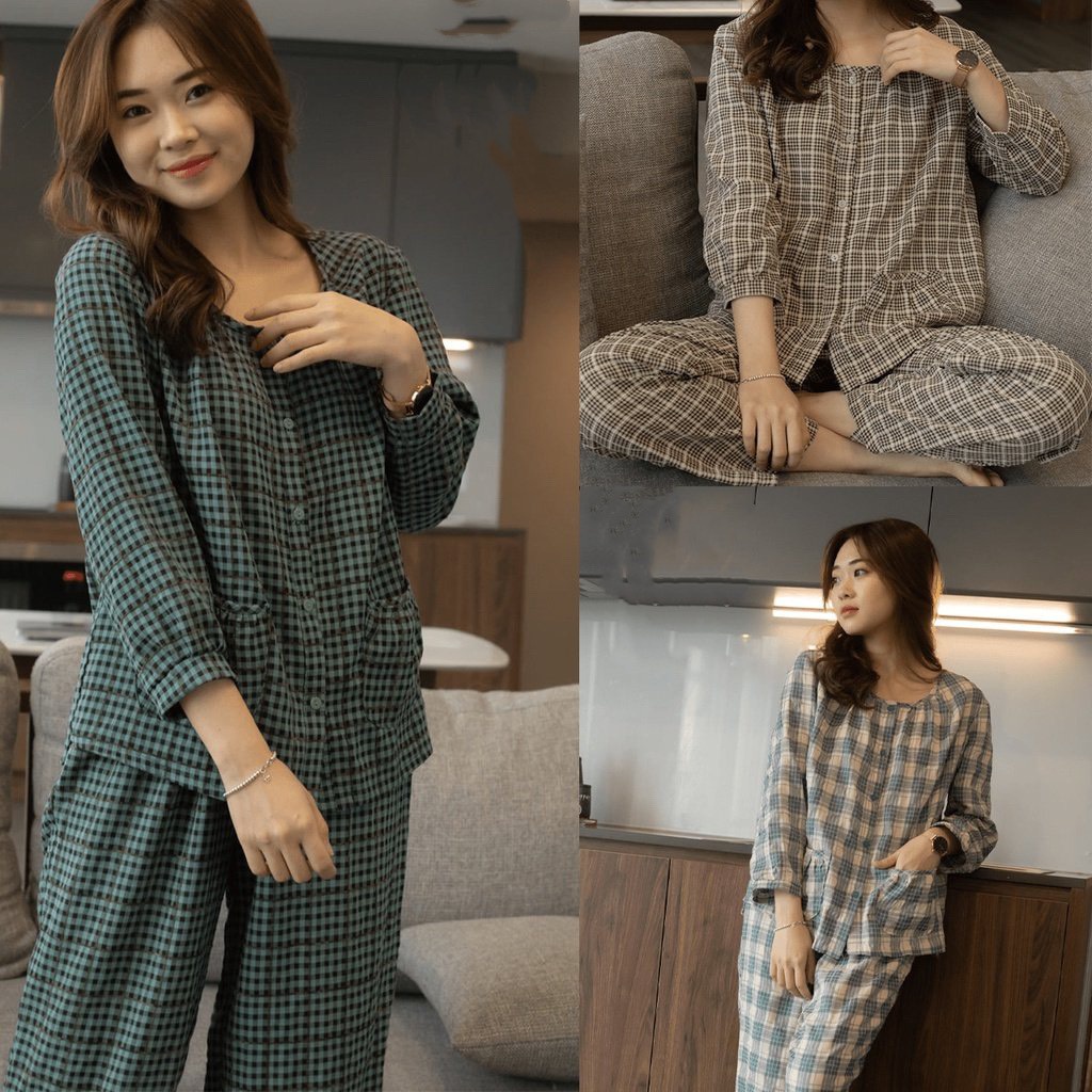 Đồ Mặc Nhà Pijama Dài Tay Nữ,Nồ Ngủ Mặc Nhà Nữ Larosa Chất Thô Boy Nhật Cao Cấp Mềm Mịn,Không Nhăn,Không Nhàu