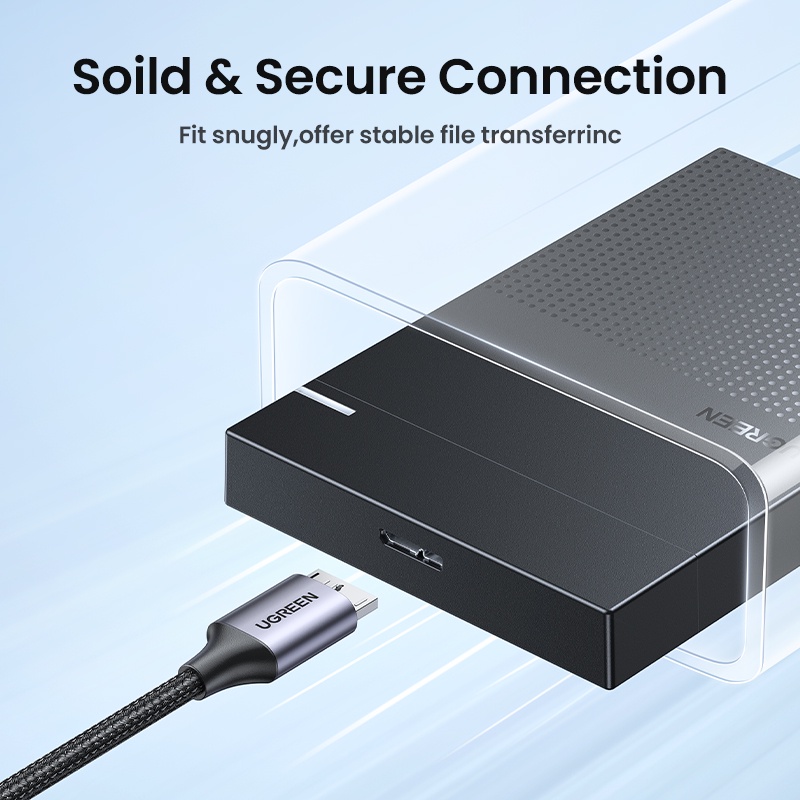 Cáp Ugreen USB C sang Micro B 3.0 5Gbps 3A Dây đồng bộ dữ liệu nhanh cho Macbook Đĩa cứng HDD Vỏ SSD USB Loại C Cáp Micro B | BigBuy360 - bigbuy360.vn