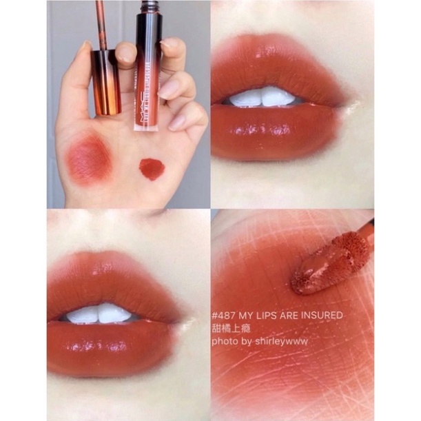 Son Kem MAC love me liquid lipcolour Màu 487 My Lips Are Insured Cam cháy pha đất