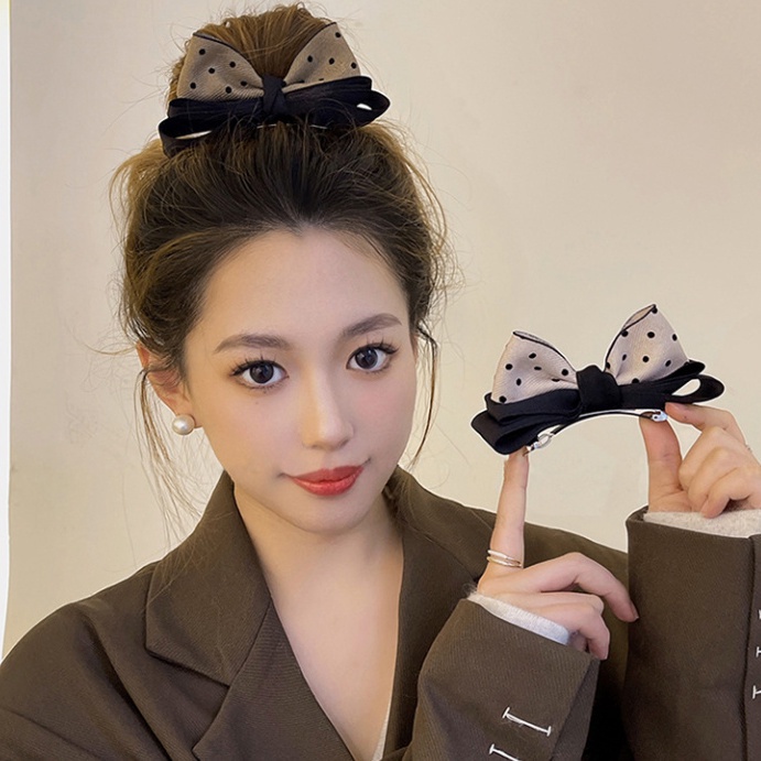 Kẹp Tóc Hình Nơ Nhiều Màu Sắc Phong Cách Vintage Thanh Lịch Cao Cấp Dành Cho Nữ