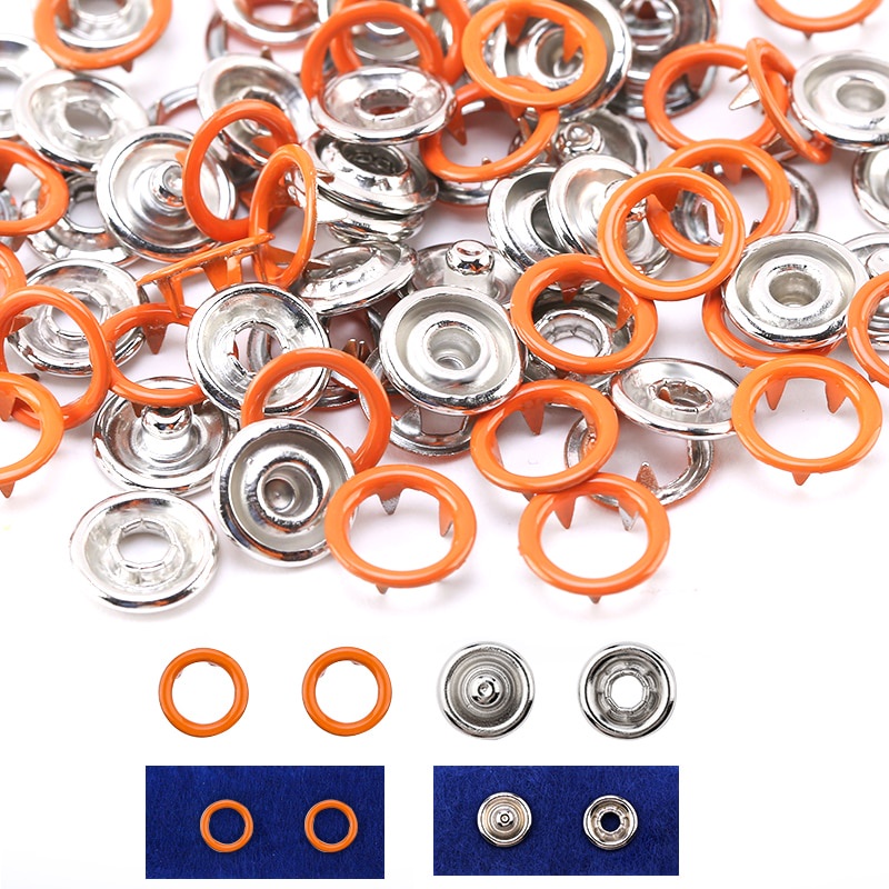 Bộ Nút Bấm Quần Áo Bằng Kim Loại 10 Màu Không Kèm Kìm Chuyên Dụng