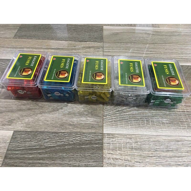 1 hộp cầu chì to 10A 15A 20A 25A 30A. (hộp 100 cái)