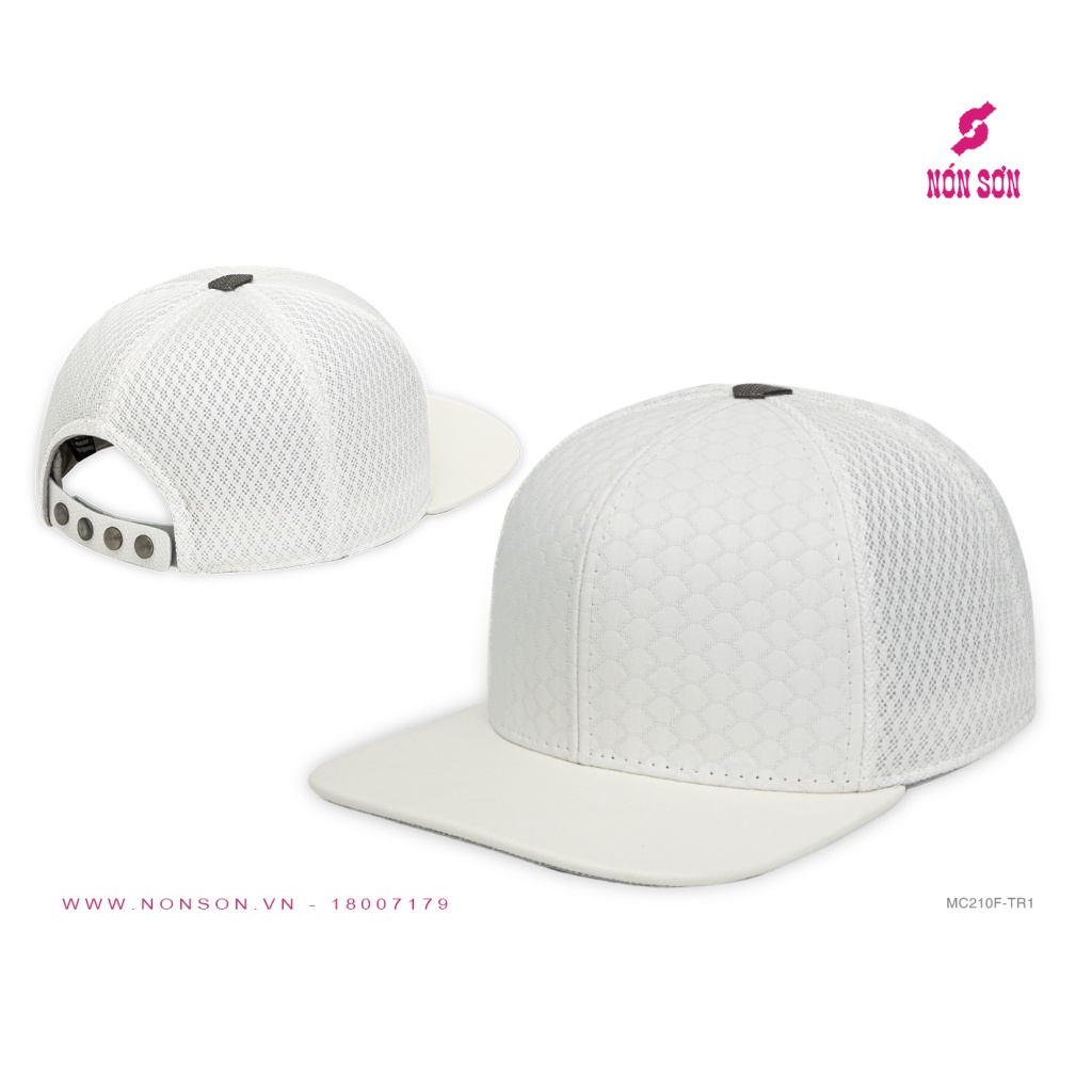 Nón Sơn Snapback Họa Tiết Vân Lưới Trắng - Nón Hiphop Nón Sơn - Nón Snapback Nón Sơn - Mũ snapback hiphop nam nữ NÓN SƠN