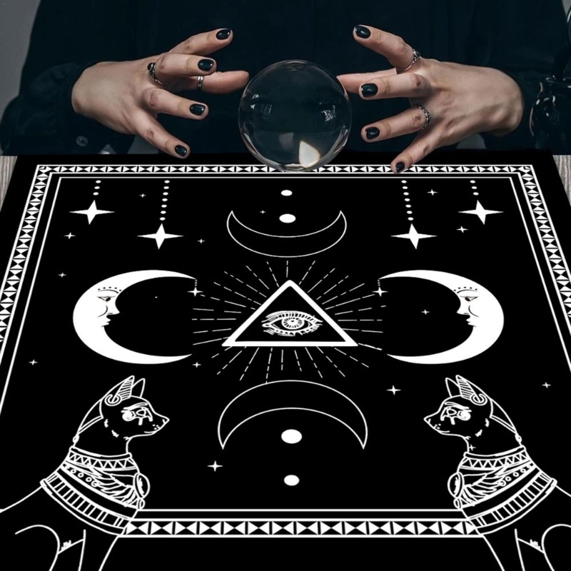 Tấm Thảm Trải Bàn Chơi Bài Tarot Altar Oracles Hình Vuông Bằng Vải Flannel