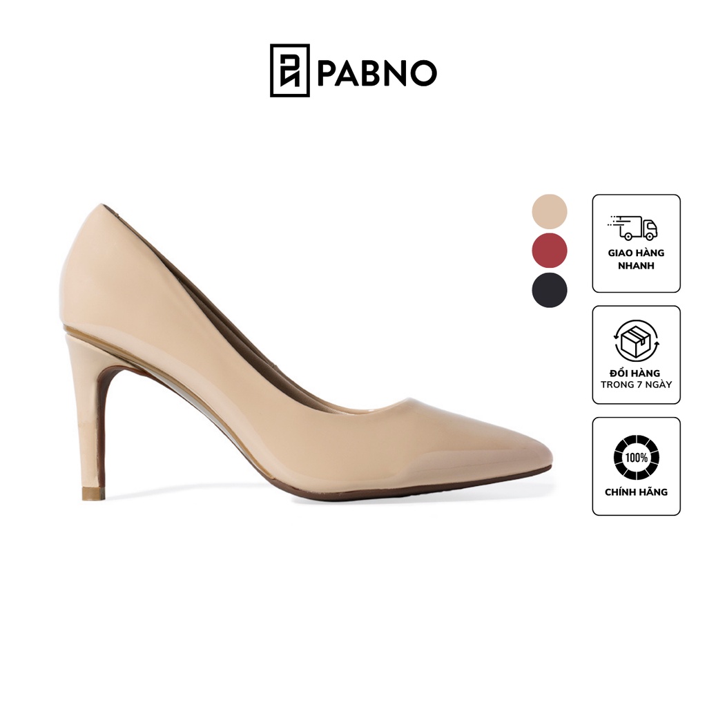 Giày cao gót PABNO PN468, Giày cao gót mũi nhọn Basic đế cao 8cm, Giày cao gót nữ hàng hiệu chính hãng