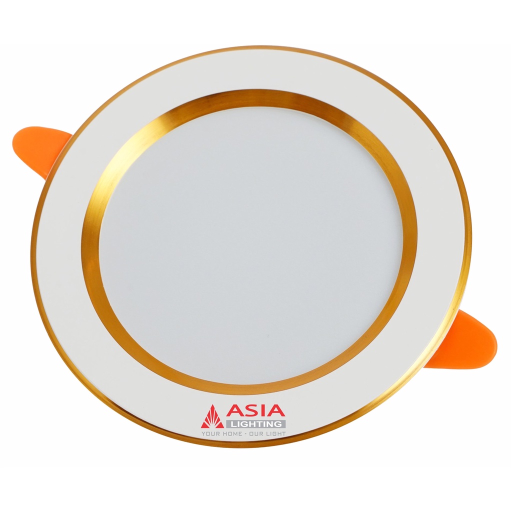 Đèn âm trần Asia thân nhôm - DOB 9W/D90, viền Vàng, Bạc, nhiều chế độ màu ánh sáng, bảo hành 2 năm