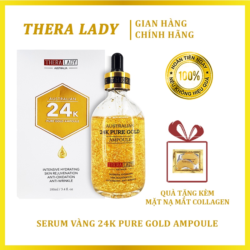 Serum Tinh Chất Gold 24K Pure Gold Ampoule Của Úc 100ml - Giúp Trắng Sáng Vạn Người Mê, Cho Da Mềm Mịn Tươi Sáng