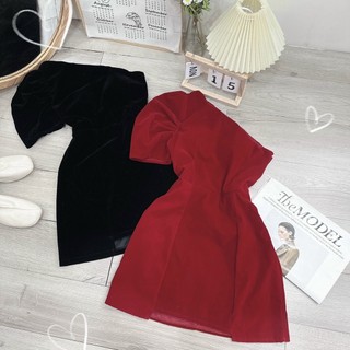 ĐẦM NHUNG LỆCH VAI