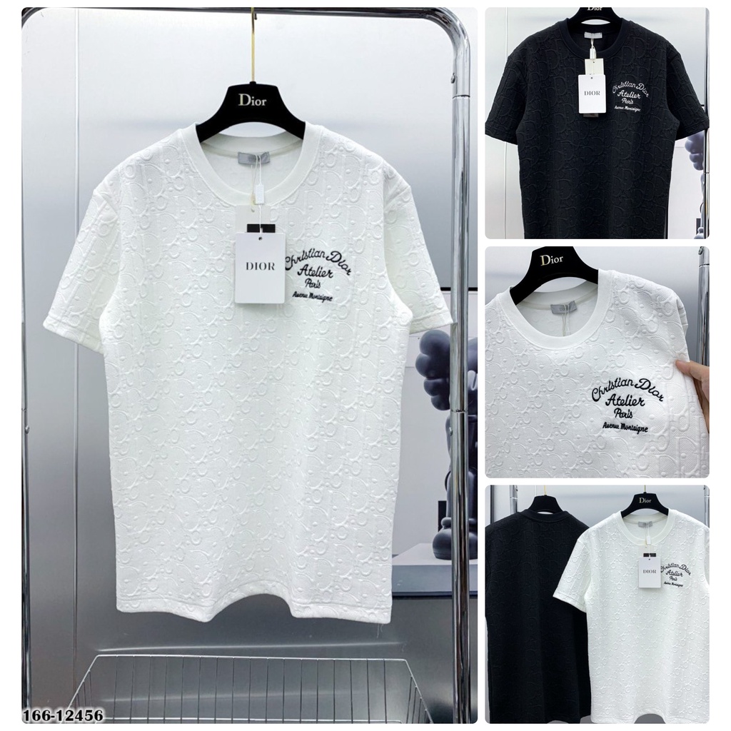 Áo Phông Nam Vân Nổi Thêu Chữ Christian Vải Mát Mịn - Áo Thun Nam DIO Vân Nổi Cao Cấp