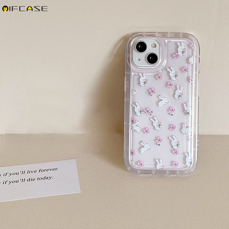 Ốp Điện Thoại Mềm Trong Suốt Chống Sốc In Hình Hoa Tulip / Thỏ / Hoa Tulip Cho iPhone 14 Plus 14 13 12 11 Pro Max XS Max