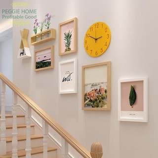 PEGGIEHOMESáng tạo cầu thang ảnh treo tường phòng khách nền khung kết hợp không đục lỗ trang trí tối giản hiện đại
