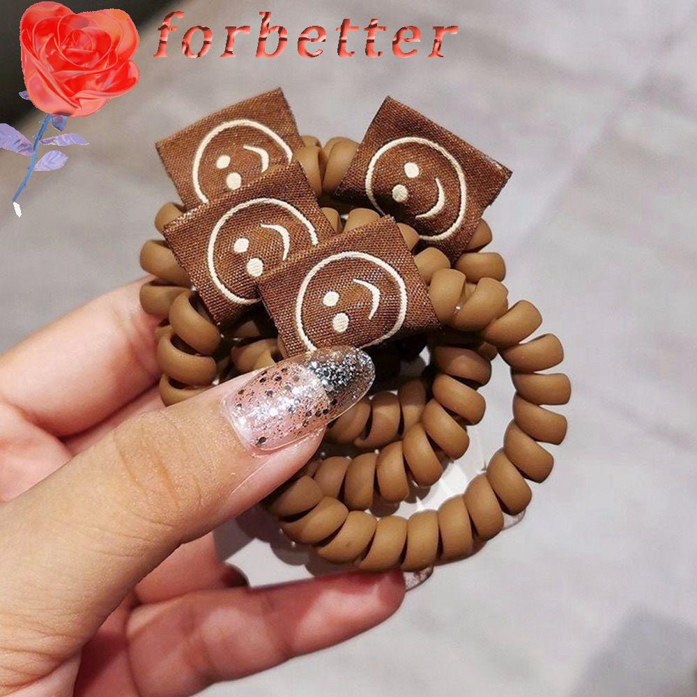 Dây buộc tóc co giãn hình mặt cười hoạt hình nhiều màu sắc phong cách Hàn Quốc cho nữ