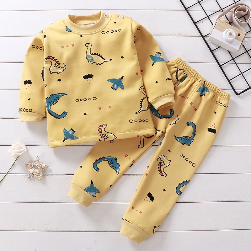 Bộ nỉ lót lông cho bé, bộ nỉ thu đông dài tay giữ ấm mùa đông trẻ em cao cấp từ 7 - 24 Kg