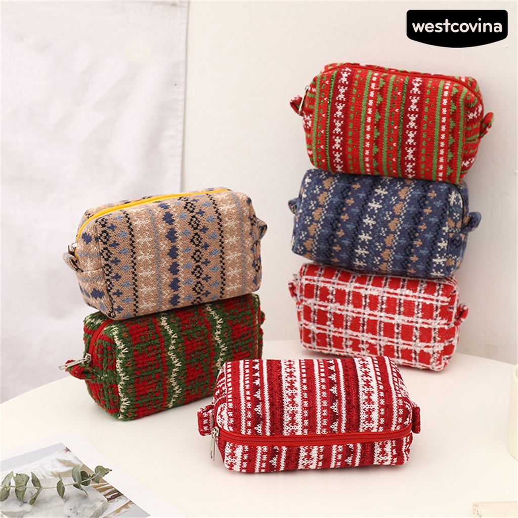 [Hot]☃Túi Đựng Đồ Trang Điểm Sức Chứa Lớn Chống Bụi Phong Cách Giáng Sinh Cho Nữ