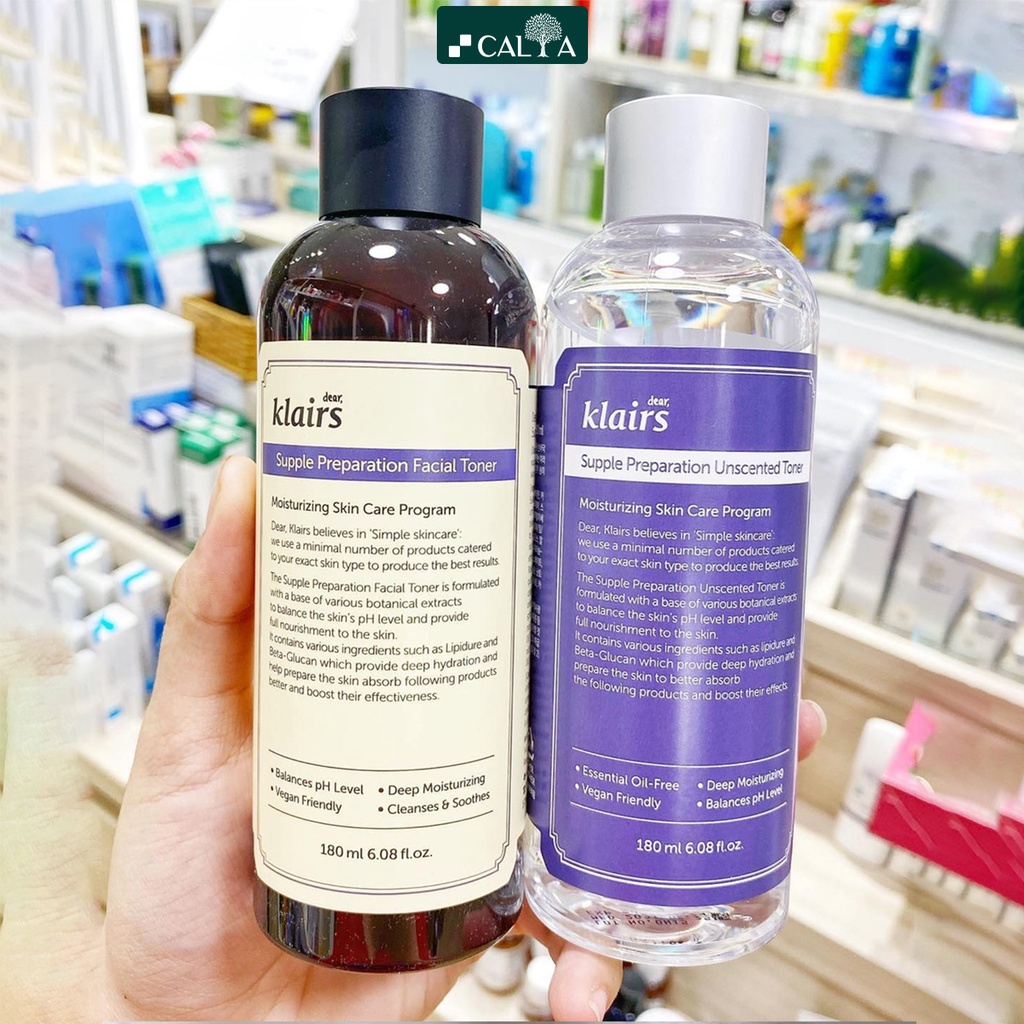 Nước Hoa Hồng Klairs Không Mùi, Dưỡng Ẩm, Cân Bằng Da, Giúp Da Mềm Mịn - Klairs Supple Preparation Unscented Toner 180ml