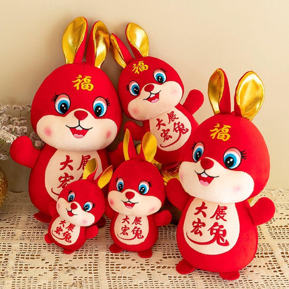 IVORY Thỏ Nhồi Bông Thiết Kế Dễ Thương Dùng Trang Trí Ba Lô / Túi Xách Mừng Năm Mới