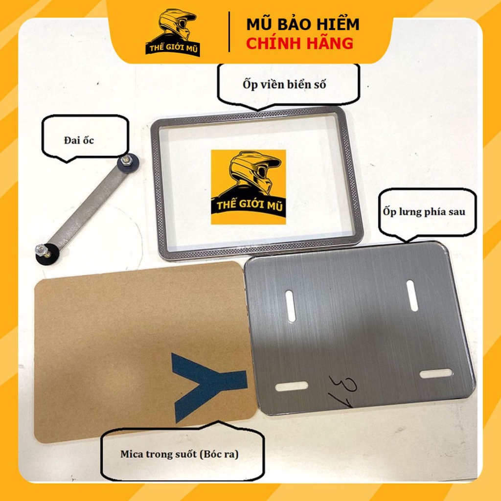Bộ khung bọc biển số xe máy Inox, mica nhựa chống nước dễ dàng sử dụng