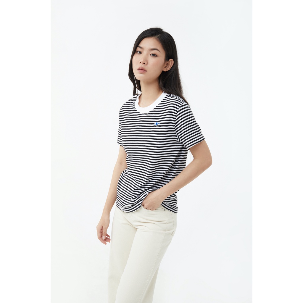 TheBlueTshirt - Áo Thun Tay Ngắn Hoạ Tiết Sọc Trắng Đen - No.4 Short Sleeve T - Black and White Stripe