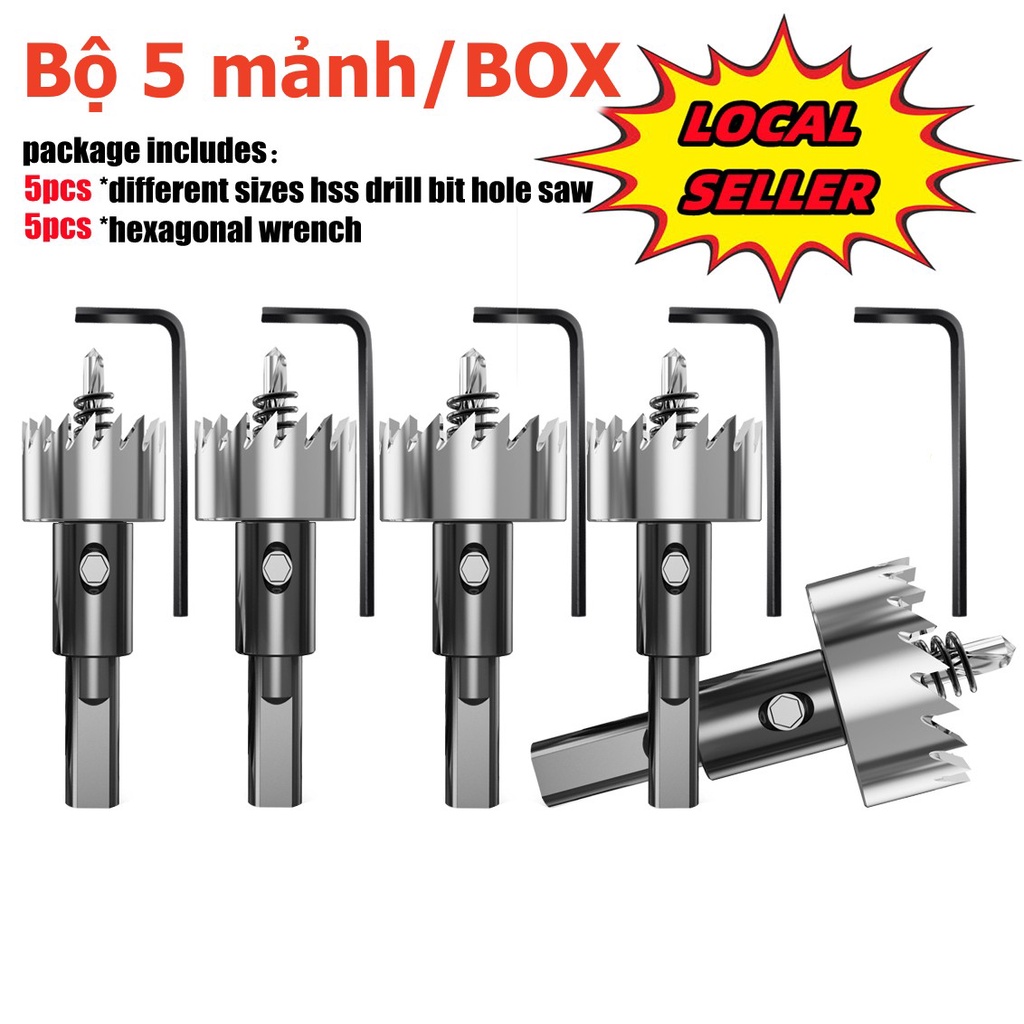 Mũi Khoét Sắt, Thép, Hợp Kim, Gỗ Đuôi Lục Full Size Từ 16mm - 30mm Cao Cấp NURIT HSS(Chính Hãng)
