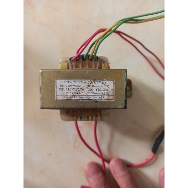 Biến áp đối xứng 12V-0-12v hàng cũ bóc máy loa vi tính, biến áp bóc máy loa vi tính