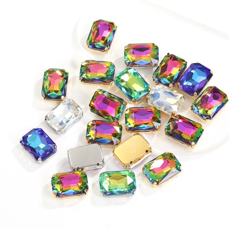 Set 10 Mũi Khoan Lỗ Hình Chữ Nhật Mạ Điện Nhiều Màu Sắc Dùng Để Khoan Kính / Quần Áo diy