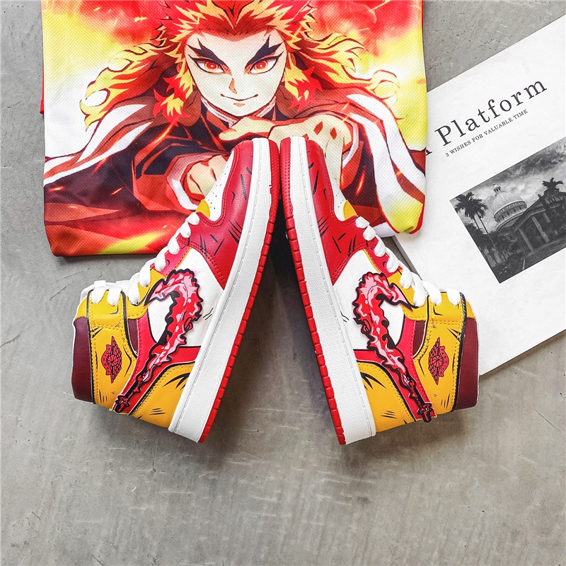 Giày Sneaker Nam Cổ Cao In Hình Anime Demon Slayer Kokushibou Thoải Mái Thời Trang Mới