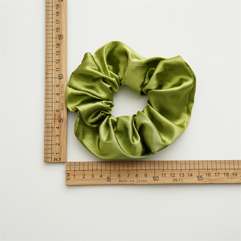 Dây Buộc Tóc Vải Satin Màu Sắc Tươi Sáng Phong Cách Pháp