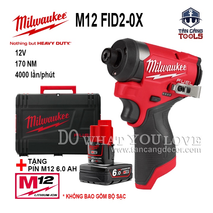 Máy Vặn Vít Dùng Pin Milwaukee M12 FID2-0X Phiên Bản Mới ( Thân Máy, Tặng Pin 6Ah )