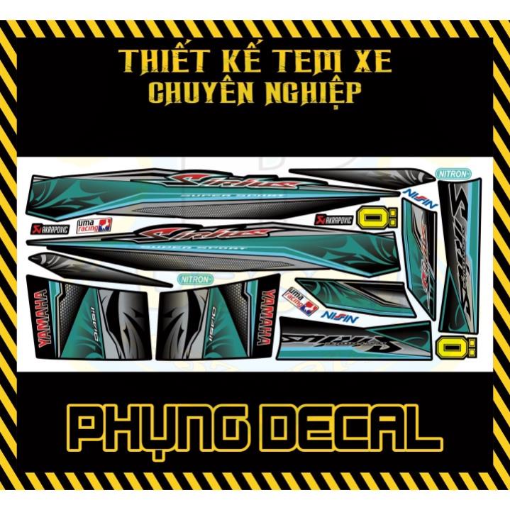 FREE SHIP + SALE SỐC +DECAL PVC 5 LỚP CHẤT LƯỢNG CAO Tem rời sirius xanh đen