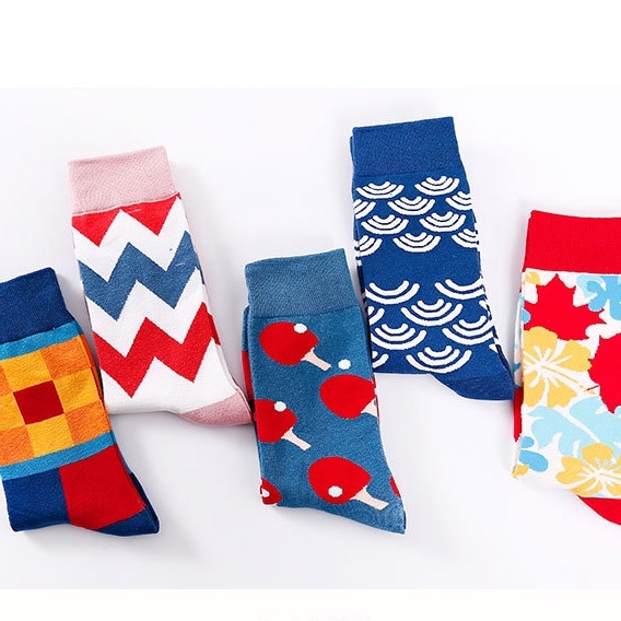 Tất vớ vải cotton co giãn hoạ tiết độc đáo phong cách Ulzzang Hàn Quốc cho nam nữ Gem Boutique