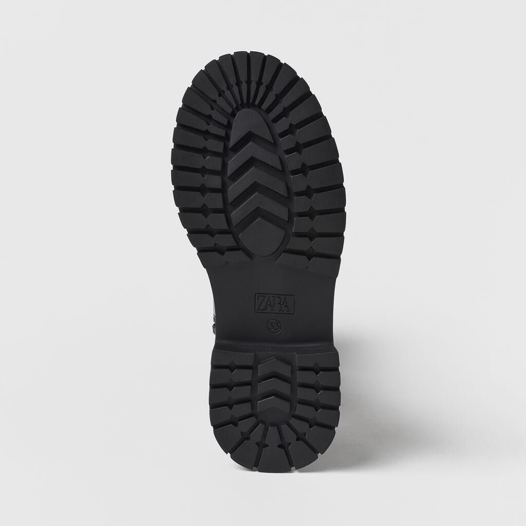 Giày Bốt Da Bò Hiệu Zara Gót Dày Dài Qua Gối Thiết Kế Cá Tính