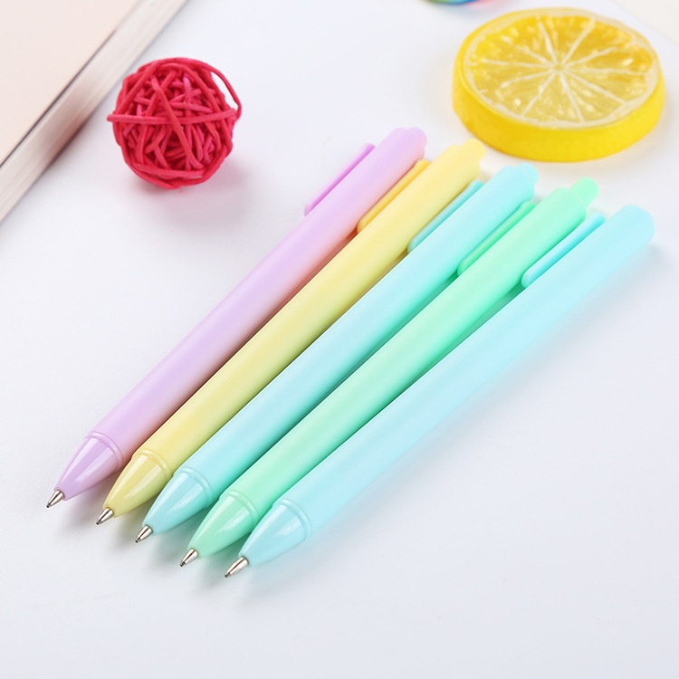 Bút bi nước mực gel HAKI, bút bi cute mực đen ngòi 0.5mm màu macaron dễ thương B06