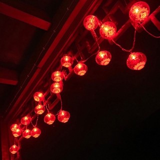DÂY LED ĐÈN LỒNG ĐỎ TRANG TRÍ (5m 16 bóng đường kính 4cm)