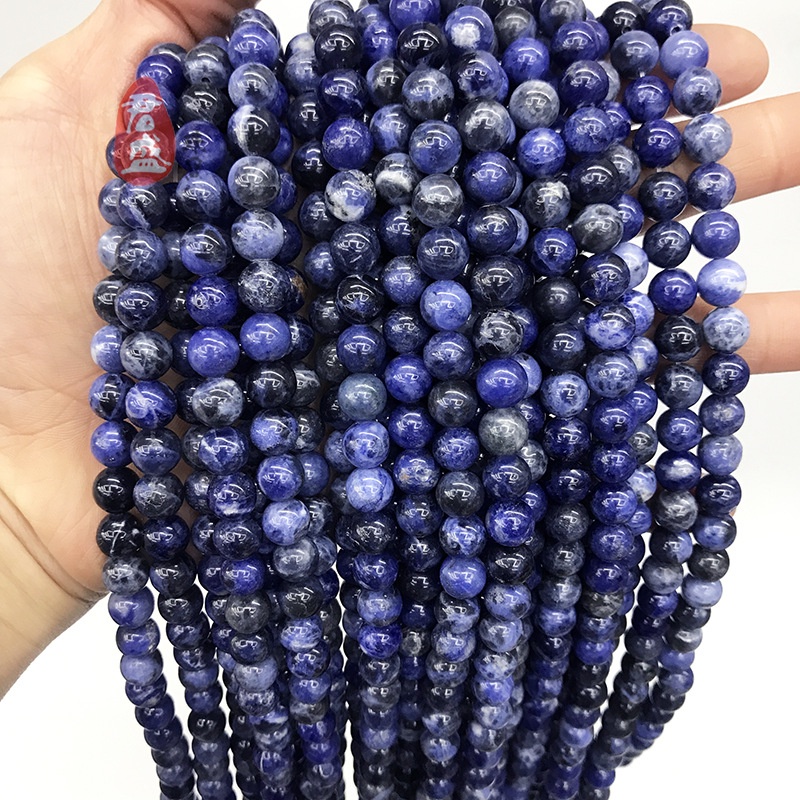 Chuỗi Hạt Đá Sapphire Tự Nhiên Hình Tròn Dùng Làm Trang Sức Diy