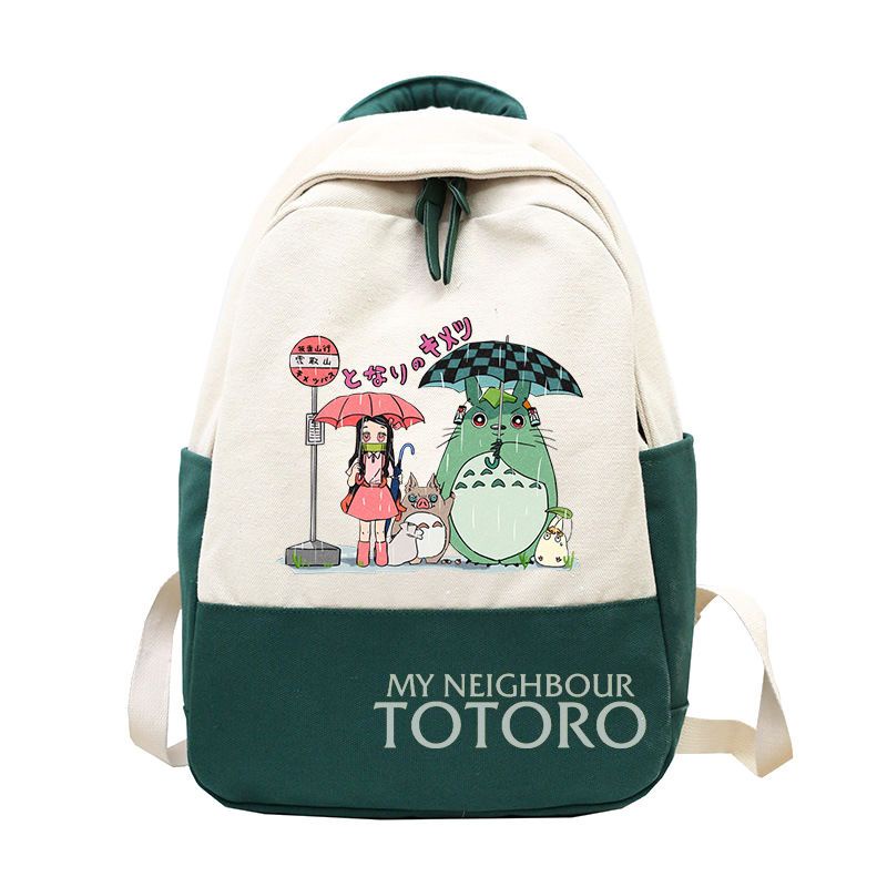 Ba Lô Đi Học Vải Canvas In Hoạ Tiết The blade of evil / totoro 11.8Cm Độc Đáo Xinh Xắn