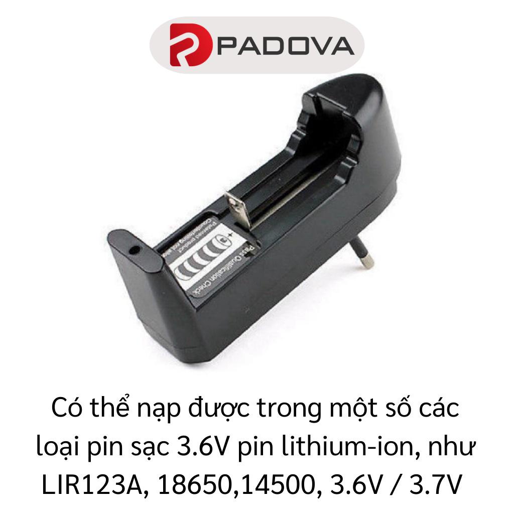 Bộ Sạc Pin Li-ion 18650 Cho Đèn Pin Siêu Sáng, Tự Động Dừng Khi Xong PADOVA 5137