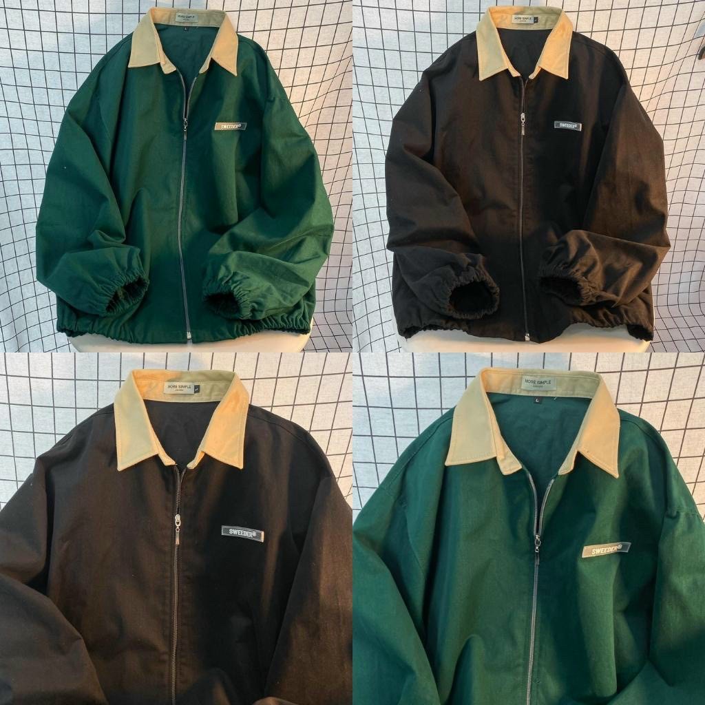 Áo Khoác Bomber ZIP YASU TAG SWEEDER Form Rộng Vải Khaki Dày Tay Dài Phong Cách Trẻ Trung Nam Nữ Unisex