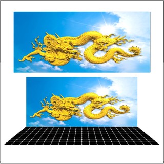 Tranh dán hồ cá rồng 3d_tranh mặt lưng