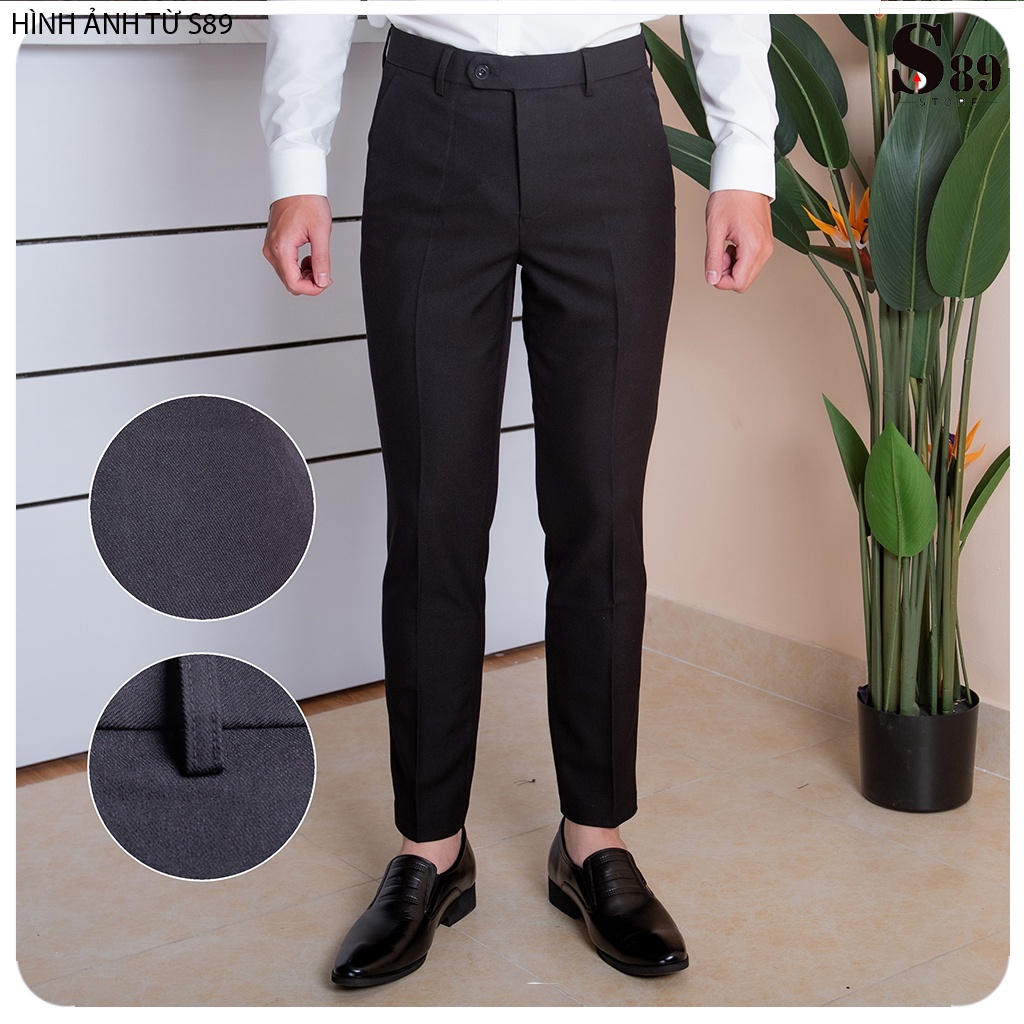 Quần âu nam, quần tây nam T-max chất vải chéo 81 dày dặn co giãn nhẹ , đường may chuẩn - Thời trang S89