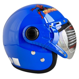 Mũ bảo hiểm trẻ em trùm 3 4 đầu - bktec - bk32 - xanh đậm spider man - ảnh sản phẩm 6