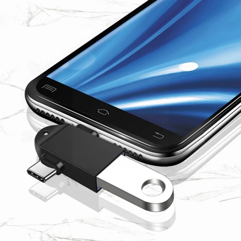 Đầu Đọc Thẻ Nhớ Chuyển Đổi Usb 3.0 Sang Type-C + Adapter Android / OTG