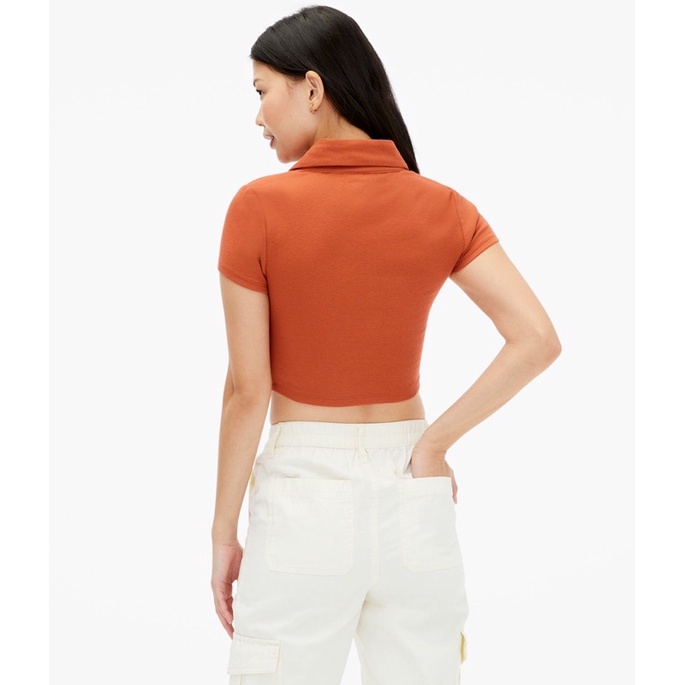 Áo Thun Croptop Aeo xuất xịn 2 màu Trắng, Cam