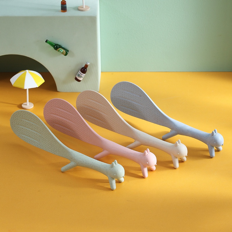 Vá múc cơm/muỗng xới cơm lúa mạch hình chú sóc xinh xắn dễ thương chống dính tốt, cứng cáp, chịu nhiệt cao khogiasi.247