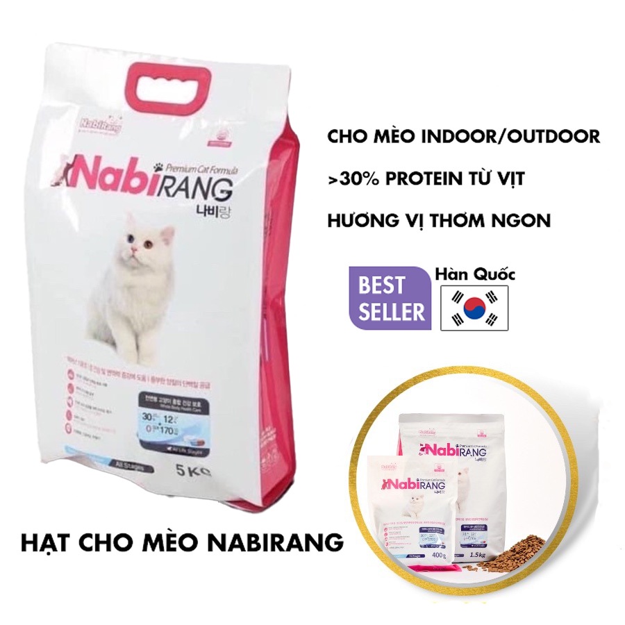 Hạt thức ăn Nabirang 1kg cho mèo mọi lứa tuổi