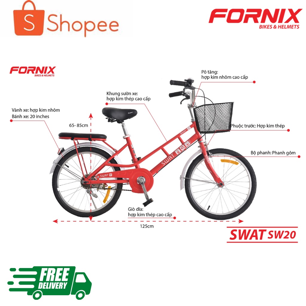 XE ĐẠP ĐƯỜNG PHỐ SWAT20 - BẢO HÀNG 12 THÁNG