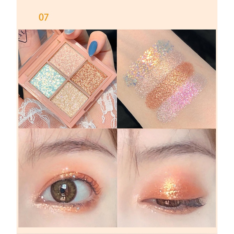 Bảng Phấn Mắt 4 Màu Nhũ / Khoai Tây Nghiền / Ngọc Trai Kháng Nước / Bóng / Chống Thấm Nước JP5