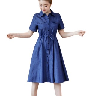 Váy đầm sơ mi jean nữ váy đầm suông hàn quốc loai 1 cao cấp có size M,L,XL