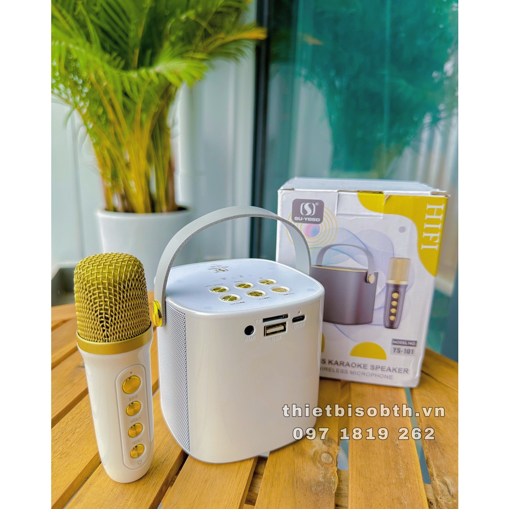 Máy Hát Karaoke YS-101 Không Dây Tích Hợp Micro Chất Lượng Cao Loa bluetooth karaoke