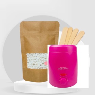 Combo nồi nấu sáp wax lông chống dính mini kèm 100gr sáp wax nóng siêu bám lông