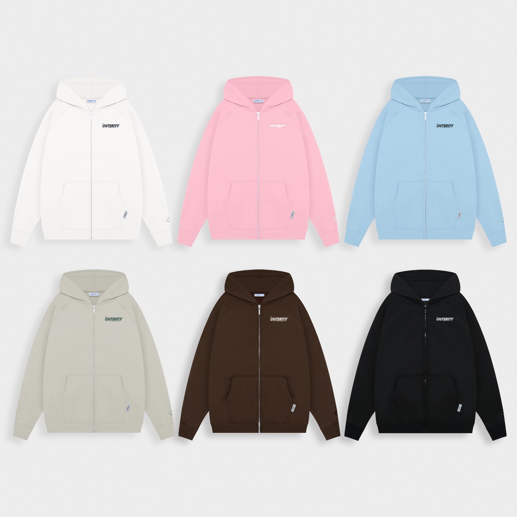 Áo khoác hoodie zip nỉ bông Outerity Collection Signature SS2022